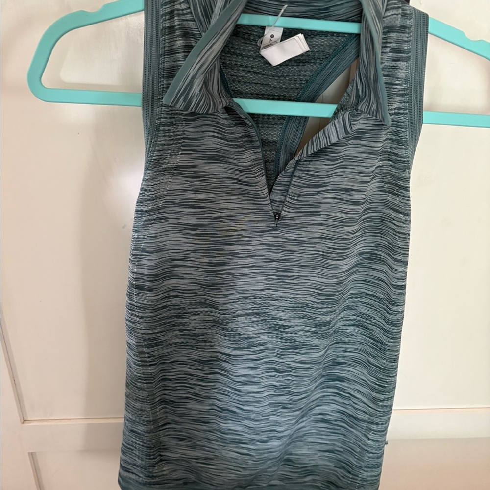 Athleta Striped Blue Tank Top